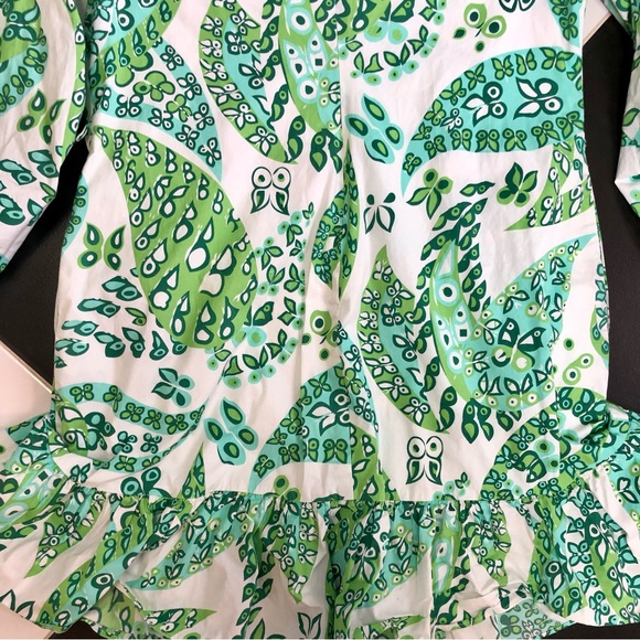 STAUD Carolina Butterfly Paisley Green White Dress size 6 - Picture 8 of 11